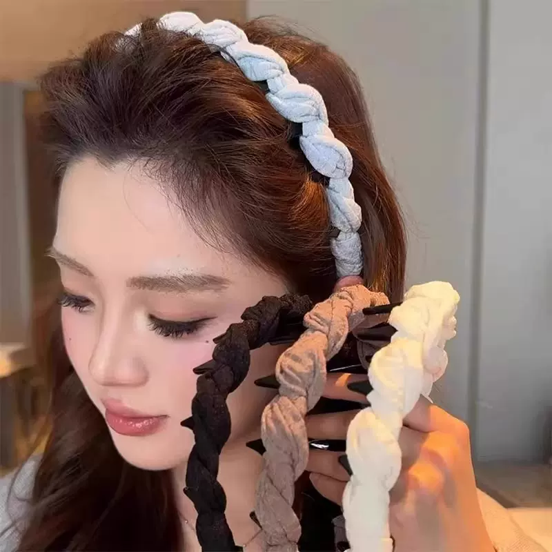 麻花编织扭结高颅顶发箍女气质蓬松波浪头箍洗脸发卡新款波浪头饰