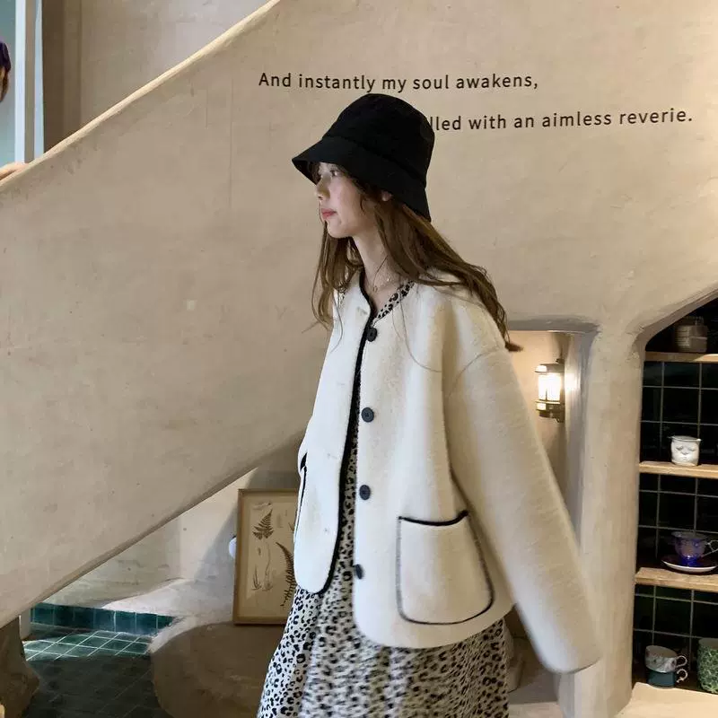 Плащевка- Velvet короткая куртка сезона Demi- Velvet Short Jacket, стиль Chanel, свободный крой для подростков, размеры S–3XL