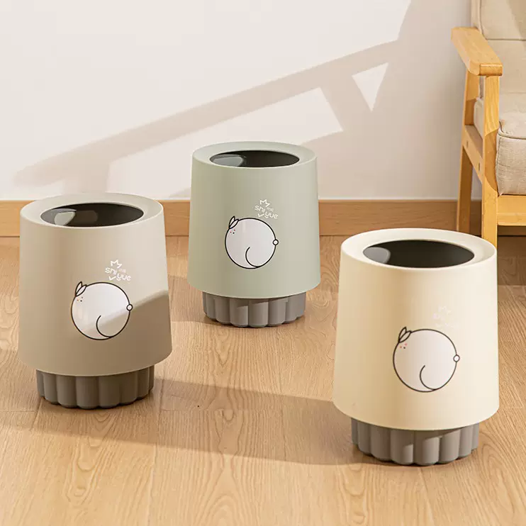 北欧垃圾桶双层家用简约客厅卧室厨房卫生间办公室创意厕所圆形筒