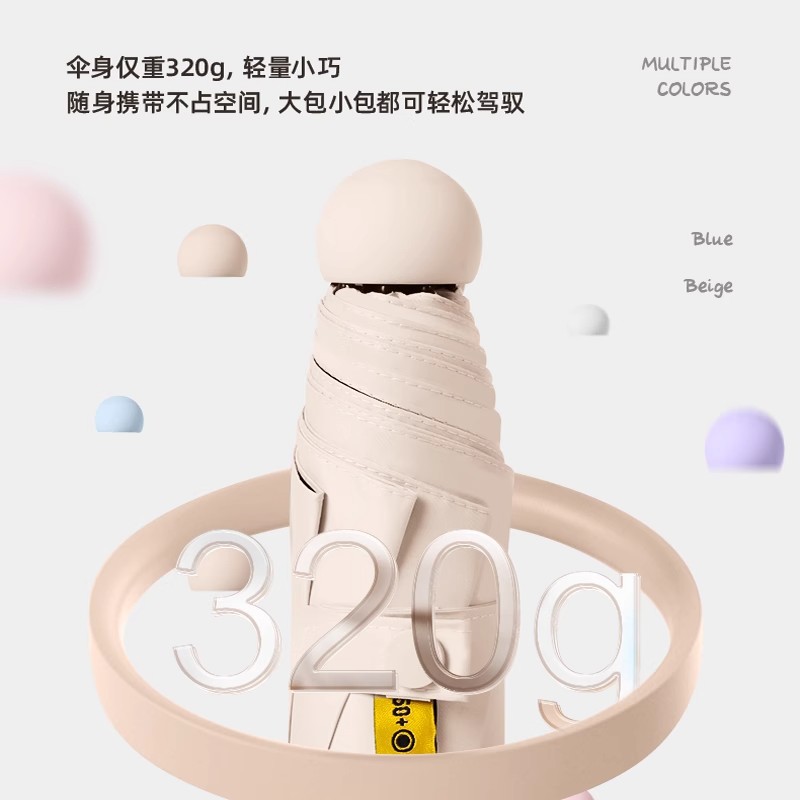 Sombrilla compacta y práctica para mujer, plegable para uso en días soleados y lluviosos, mini parasol de bolsillo de cinco o seis pliegues, sombrilla con protección UV, sombrilla grande, sombrilla automática, plegado automático.