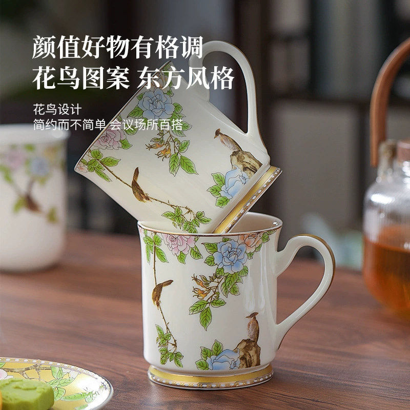 Керамическая кружка Jingdezhen с индивидуальной гравировкой для офиса, женская и мужская кружка, большая вместимость, питьевая кружка