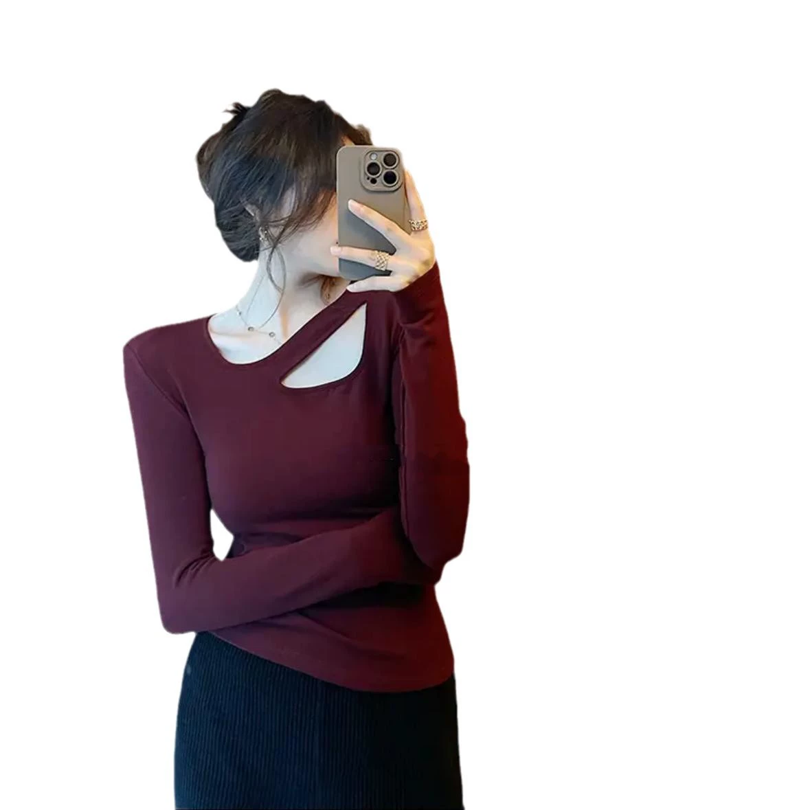 Флисовый эластичный базовый лонгслив-подходящий к телу лонг-с sleeves?