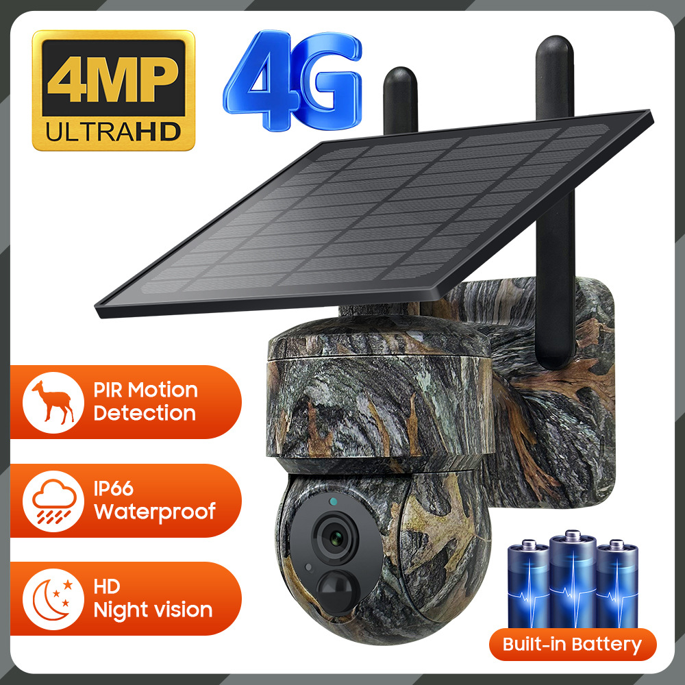 UBOX camuflaje 4G Cámara Solar bajo consumo de energía HD visión nocturna a todo color al aire libre impermeable netless Monitor