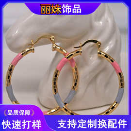 亚马逊跨境新款迷人复古圈耳环商务百搭圆形合金耳钉休闲风聚会女