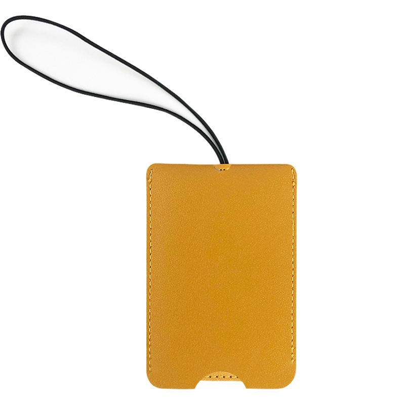 in stock double-layer pu leather multicolor with hidden pull-out luggage tag with printed paper card luggage tag wholesale