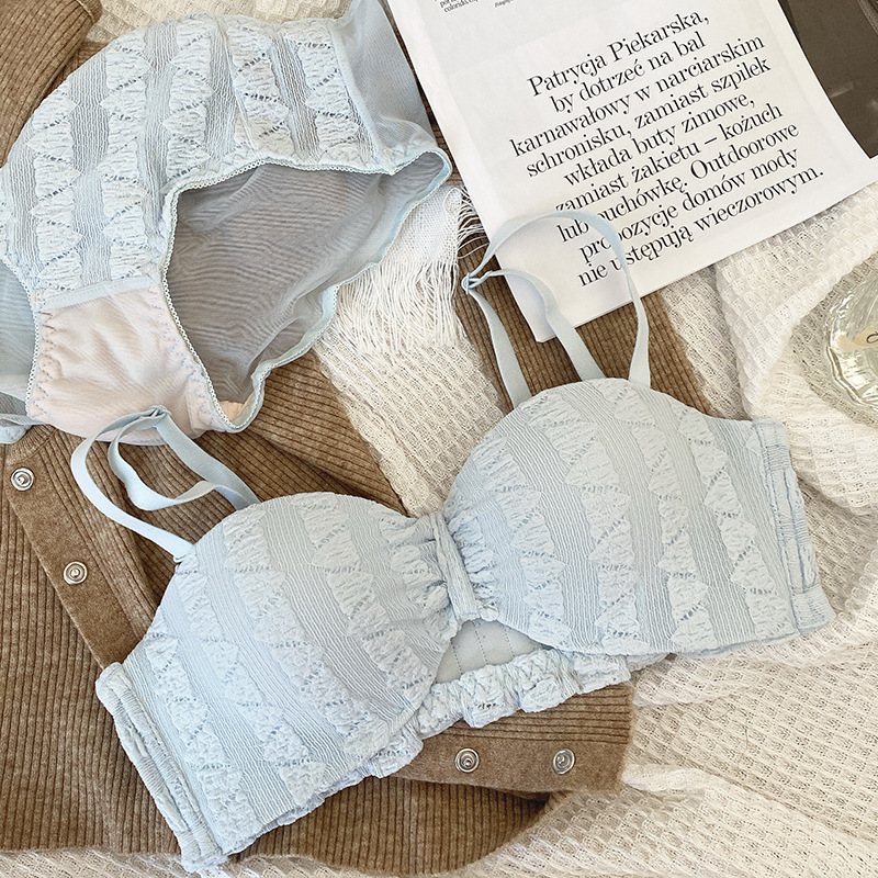 Jenny Coco original de verano Fairy Wind delgado conjunto de ropa interior para mujeres que se reúnen en la adolescencia pura deseo de encaje hermoso sostén de espalda