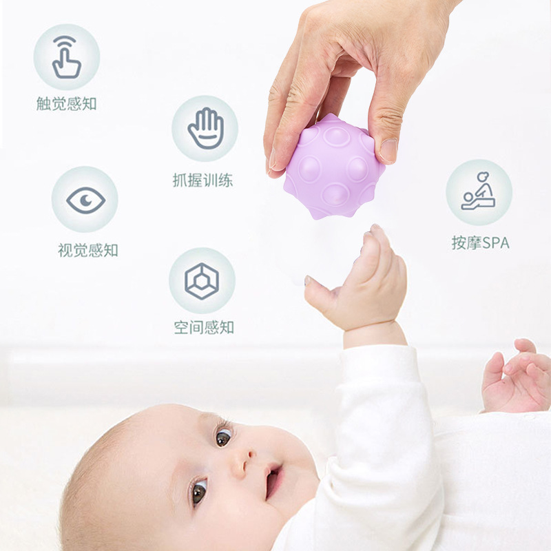 Goma suave para bebés, agarre de manos, toque, juego de arena, entrenamiento de percepción, agarre, juguete, masaje de pelota, puede morder al bebé, cruzar la frontera