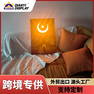 跨境中东外贸装饰画阿拉伯建筑发光壁画LED氛围装饰画