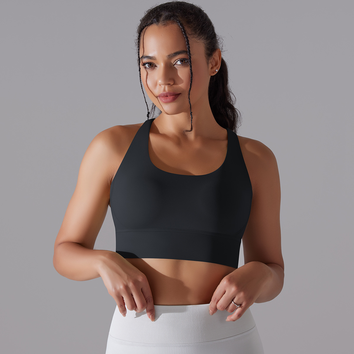 127g Weight Sleeveless Sleeve Length Nylon, Spandex Fabric Type Short Top Length Halter Crisscross Tank Tops Type Fitness, Yoga Occasion U Neck Neckline Solid Color Pattern Sports Style Sports Solid Color Nylon Spandex U Neck Active Tops Halter Crisscross Tank 65