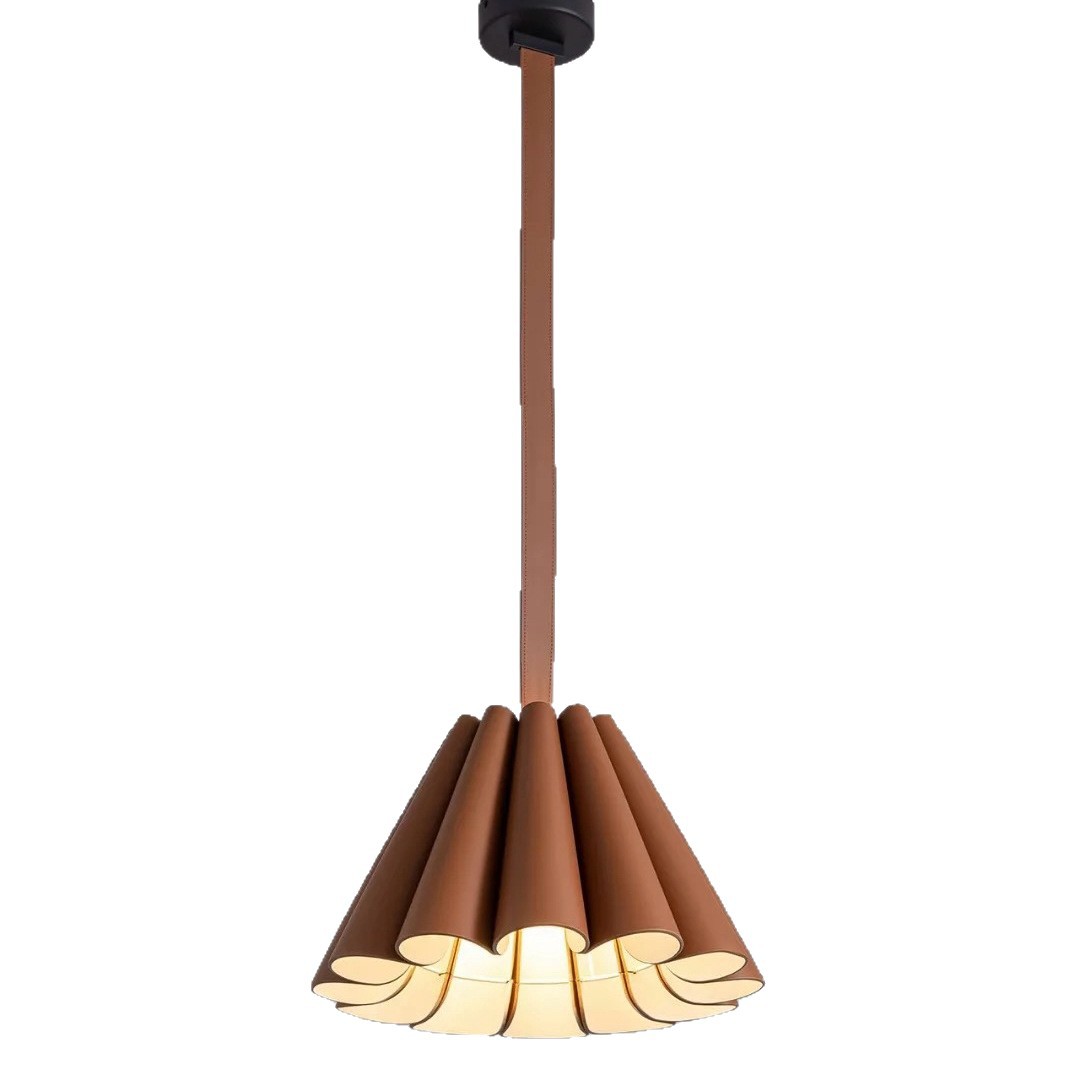 Meilade color cuero rollo flor lámpara de restaurante medieval hotel de ventas lámpara de diseño de arte lámpara de dormitorio