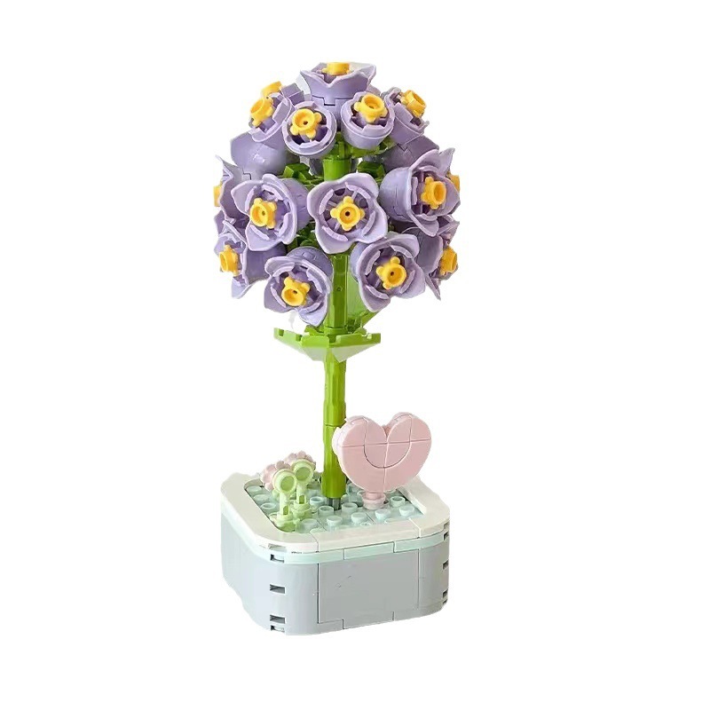 永生積み木の花のデスクトップの鉢植えの置物はレゴと互換性があります。|undefined