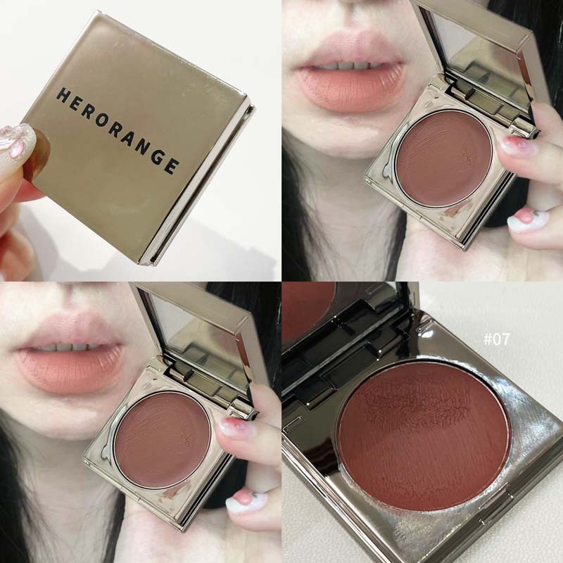 HERORANGE ~ Sweetheart Lip Mud Natural Nude Maquillaje Crema de rubor monocromática multiusos para blanquear modelos de celebridades de Internet baratos