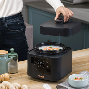 Japan Sansui Electric Pressure Cooker 2L Touch Control Smart Reservation Non-Stick Inner Pot Rice Cooker Purple Clay Inner Pot