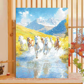 跨境大尺寸40*50数字油画手工DIY儿童益智涂色手绘画填充画装饰画