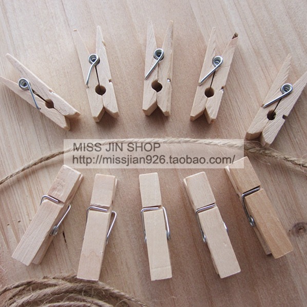 3,5 CM mini clip de almacenamiento de madera pequeño clip de madera clip de foto de color de madera clip de nota de papelería de oficina