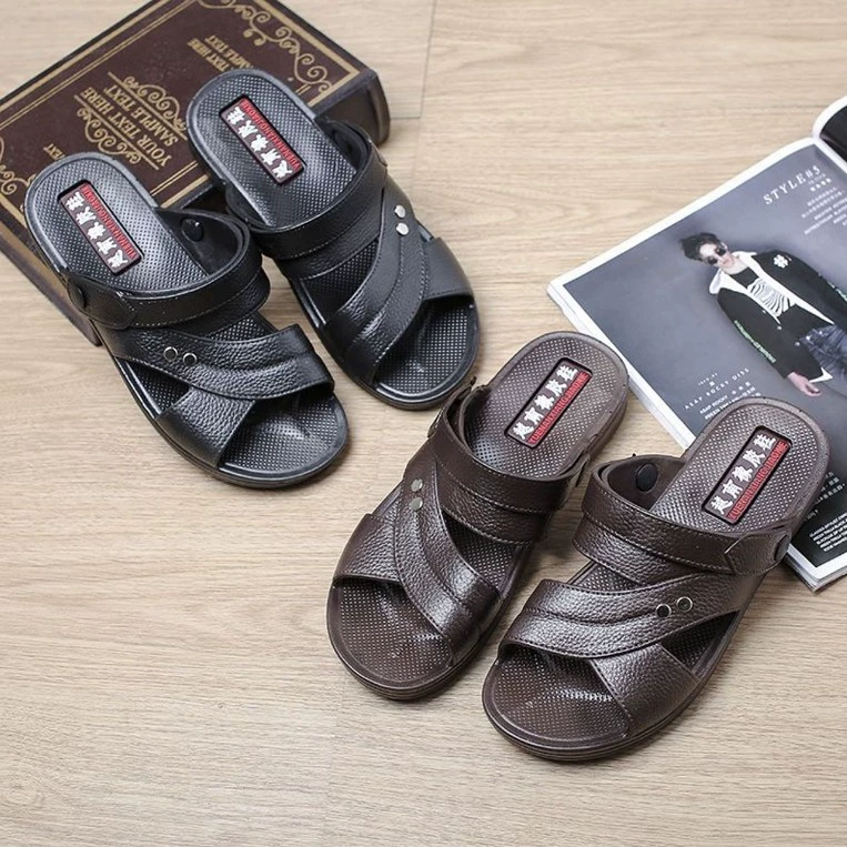 Новый повседневный комфорт мужской прохладный нескользящие и износостойкие тапочки сандалии двойного назначения