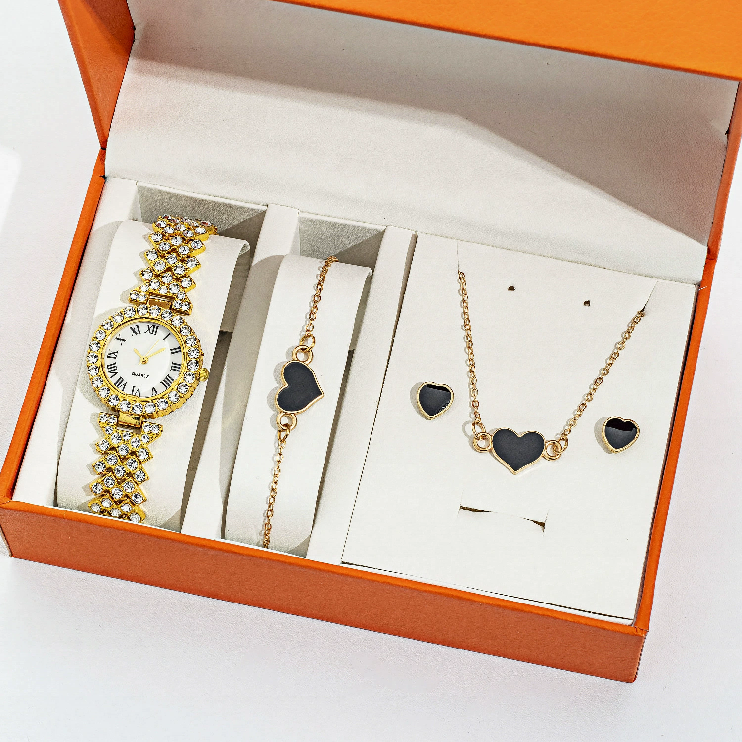 Fashionable bracelet, diamond quartz watch, diamond encrusted, wholesale