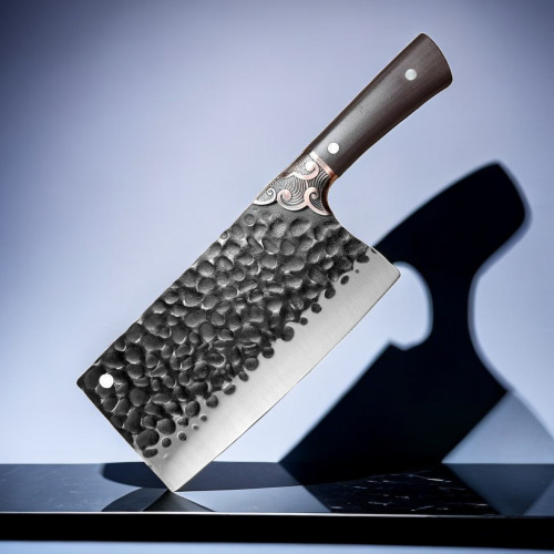 手工锻打点纹砍骨刀切片刀厨师专用刀 家用加厚剁骨头跨境刀批发