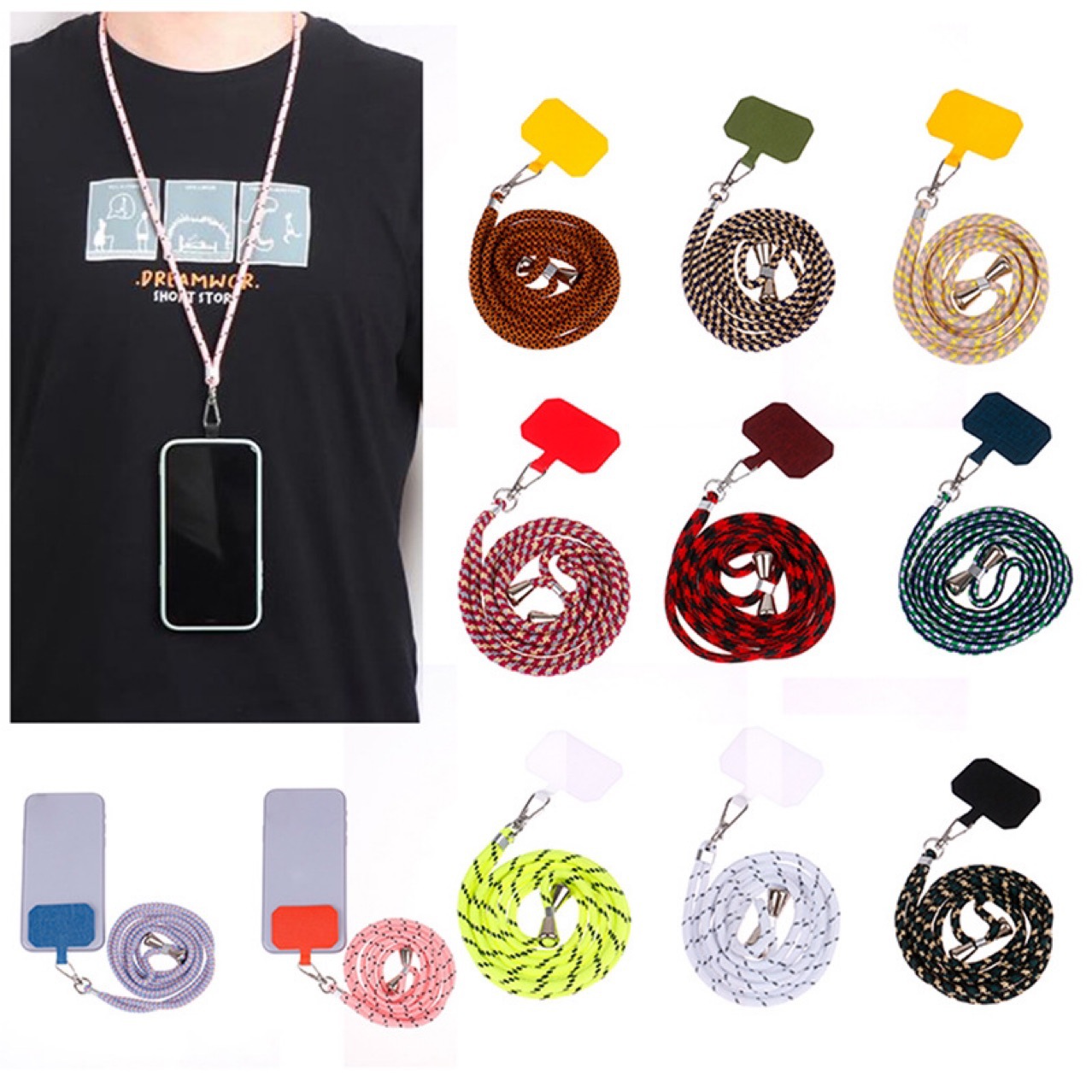 可调节斜挎挂绳挂脖绳手机壳通用型防丢挂件绳适用苹果手机壳挂绳