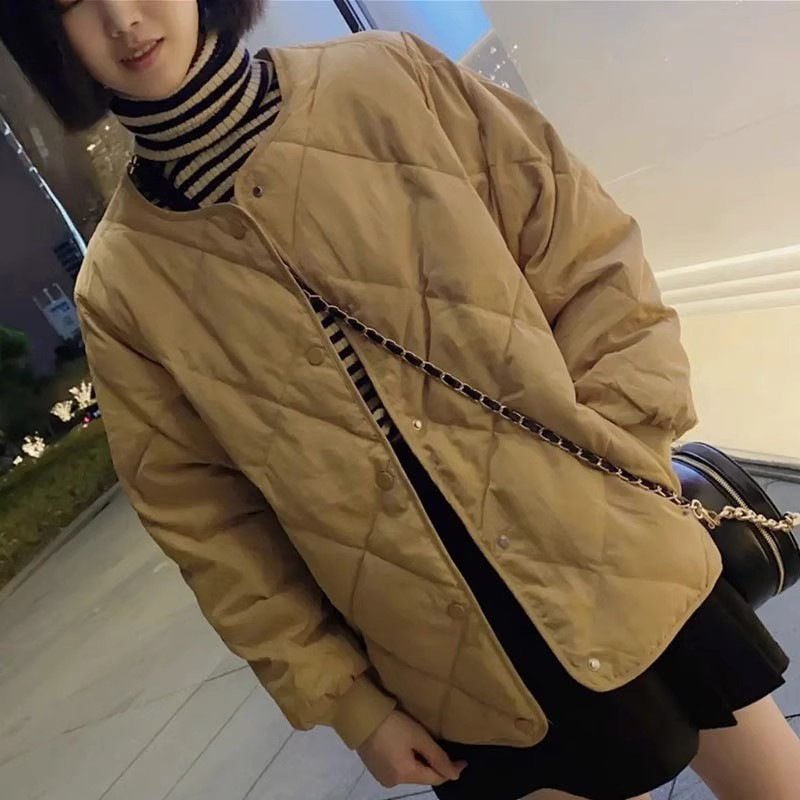 Large Size, Good Fabric, in Stock for 2025 Autumn and Winter, Women's Short Cotton Jacket with a High-End Feel, Thickened Cotton Coat for Women