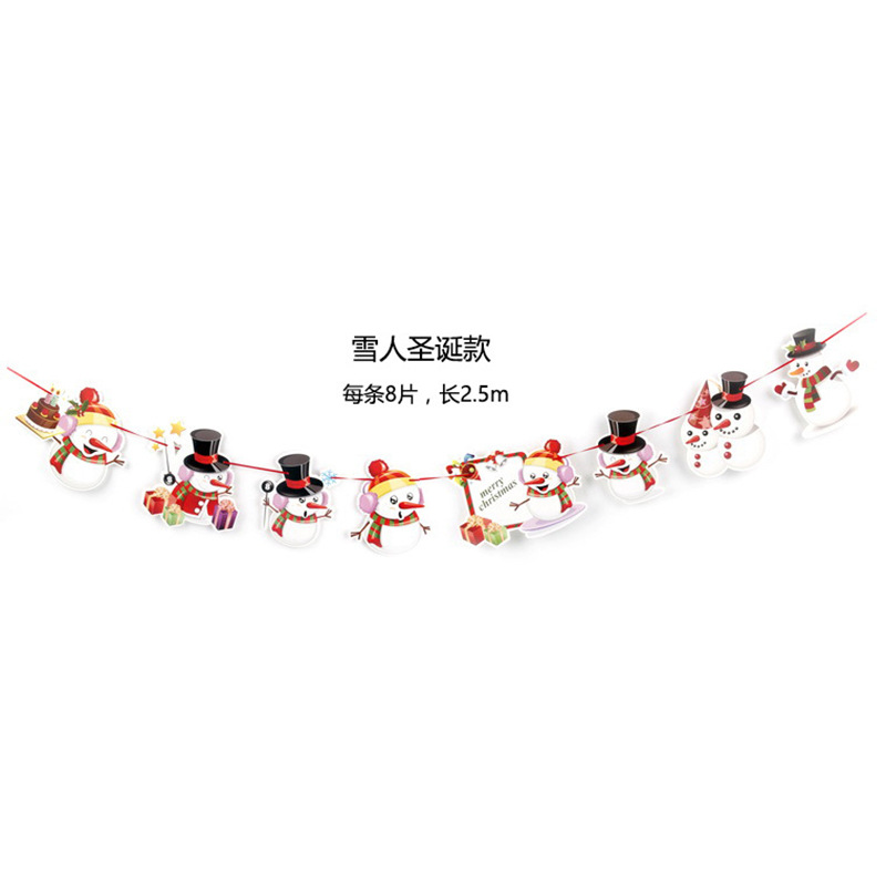 Banderas navideñas transfronterizas en stock, 24 tipos de banderas de dibujos animados, decoraciones navideñas al por mayor de fabricantes, admiten pedidos de lotes mixtos.