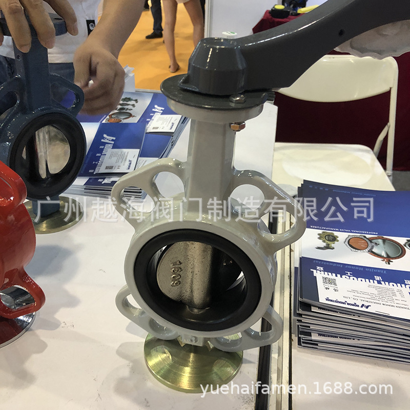 越海法兰蝶阀消防蝶阀沟槽弹性座封暗杠闸阀沟槽手柄蝶阀信号蝶阀