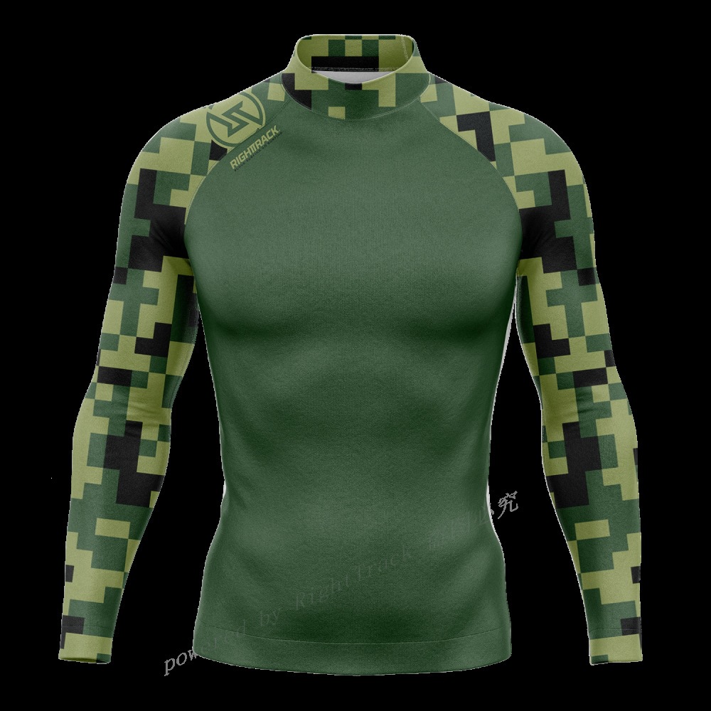 Summer Men's Long-Sleeved Surfing Suit, Outdoor Sports Swimming Top, Quick-Drying Swimming Pool Fitness Clothing with Logo Pattern