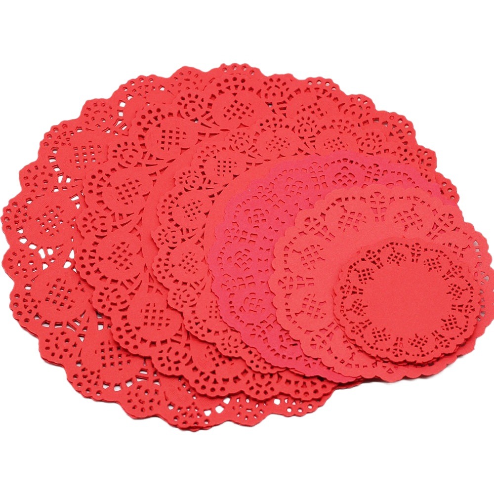 Round Square color flower bottom paper oil-absorbing paper color decorative lace lace lace paper baking paper fried pad paper pad