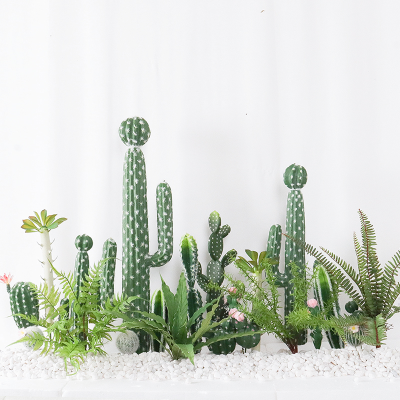 Planta artificial nórdica Cactus Pilar pequeña bola de cactus decoración de la ventana planta verde decoración del paisaje traje decoración del paisaje