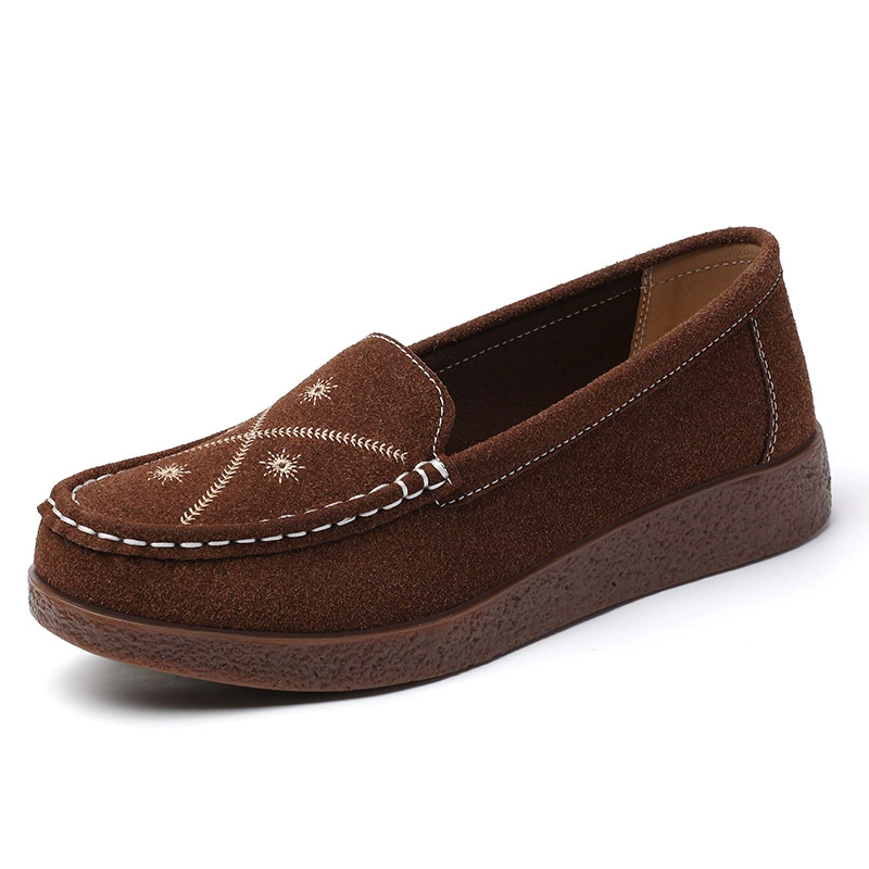 Женские кожаные лодочки на slip-on, мягкая подошва, удобная повседневная обувь для мам среднего возраста