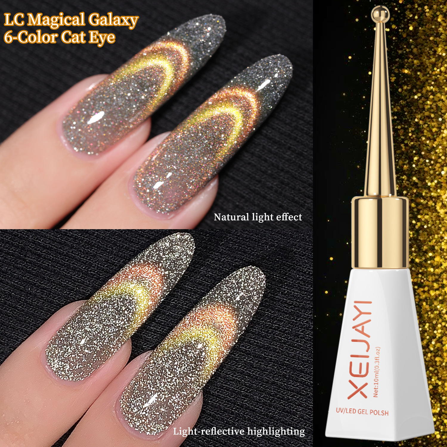 Magic Galaxy Eye Uña Gel 2025 nuevo Peacock Purple Eye Uña Gel de alta densidad