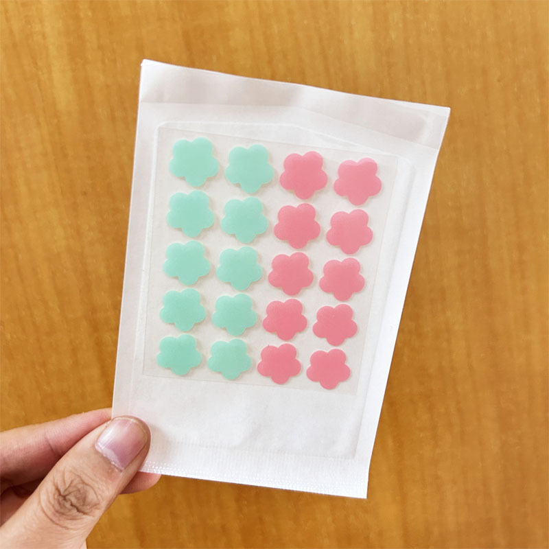 분홍색 + 녹색 꽃잎 20개/개, 종이 비닐봉지