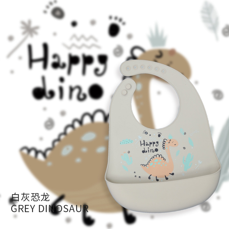 厂家直供婴儿吃饭柔软硅胶防水围嘴儿童食饭围兜围脖口水巾|ms