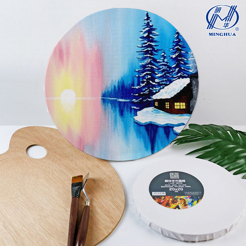 Wholesale Minghua oil painting frame art painting blank cotton and linen blended acrylic oil painting solid wood cloth board oil painting frame