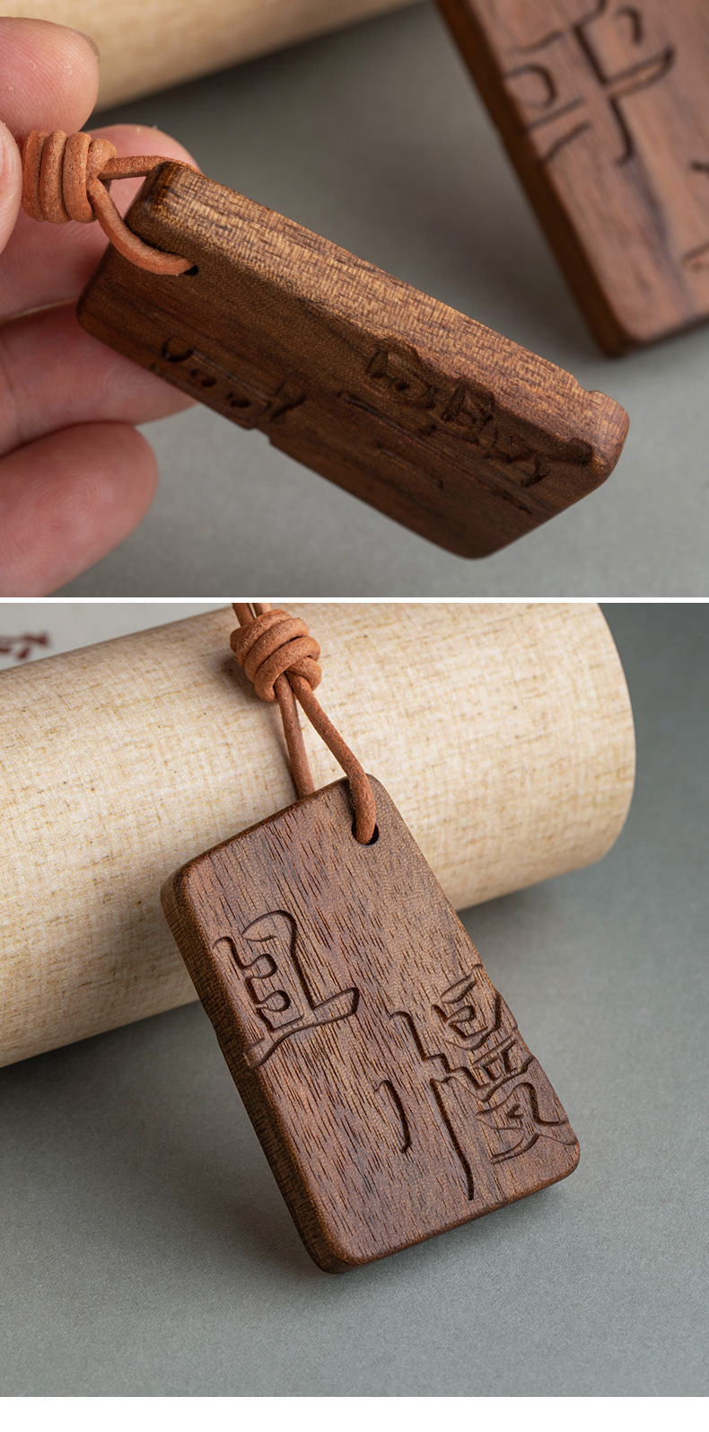Walnut Wood Peace Sign Car Pendant with a High-End Feel, Female Car Hanging Ornament, Rearview Mirror Car Pendant Gift