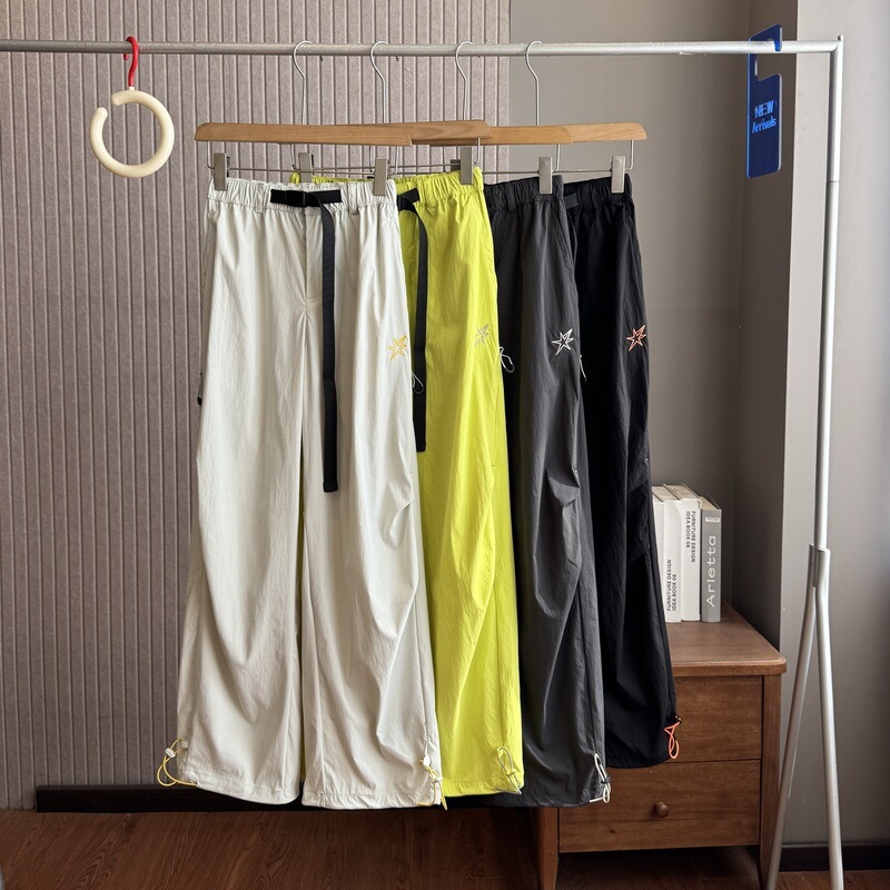 2026 Women's Lightweight Breathable Wide-Leg Slimming Cuffed Quick-Dry Workwear Parachute Pants Sun Protection Pants for Women Spring and Summer 2605 2026 Women's Lightweight Breathable Wide-Leg Slimming Cuffed Quick-Dry Workwear Parachute Pants Sun Protection Pants for Women Spring and Summer 2605