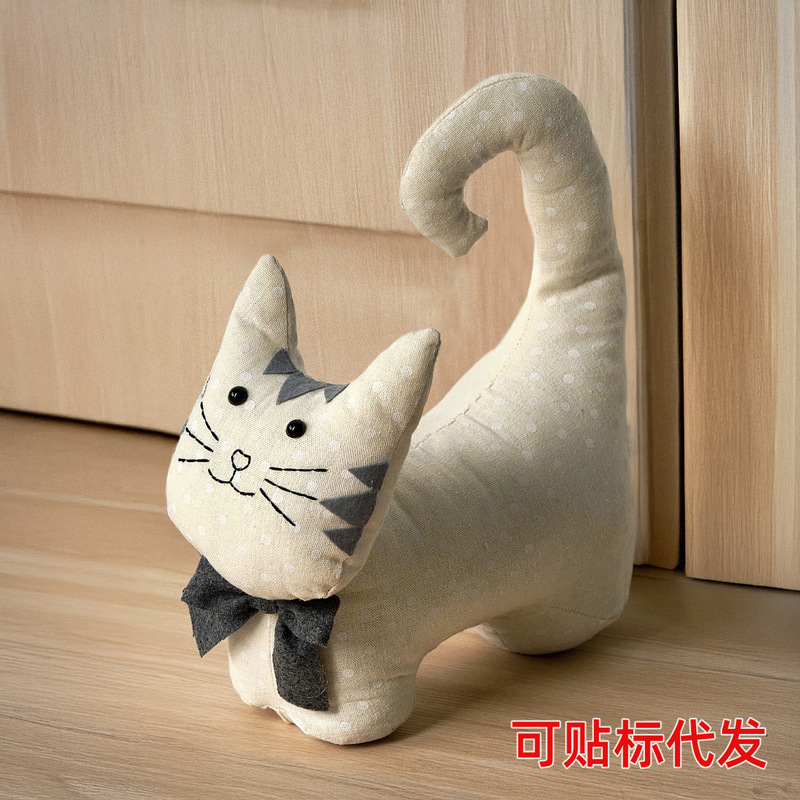 可爱猫咪门挡 立体猫造型门阻 [材质] 防撞静音 保护门墙装饰摆件|undefined
