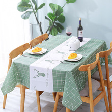 北欧风格PEVA格子桌布免洗防水防油防尘餐桌垫塑料格子茶几台布