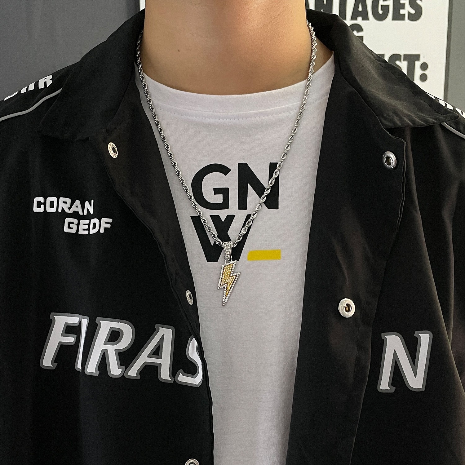 Europäische und amerikanische Volldiamant-Blitzkette für Herren, trendiger Marken-Streetstyle, Disco-Hip-Hop, mit eingelegten Diamanten_voghion.com