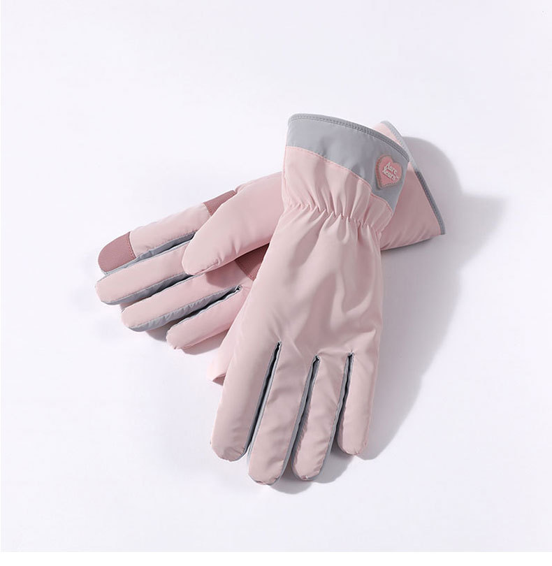 Winterskihandschuhe mit Plüschisolierung, kältebeständig, winddicht, Outdoor-Radfahren, rutschfest, Touchscreen, süß_voghion.com