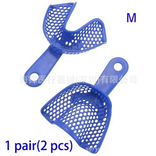 Material dental plástico de acero soporte dental molde bandeja plástico azul modelo de película desechable dental de malla oral