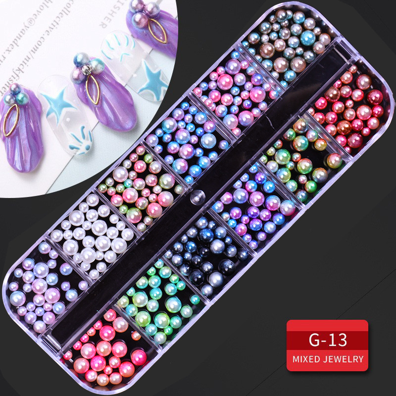 Juego completo transfronterizo de 12 compartimientos de remaches de metal, diamantes de imitación, Xingyue, piezas de concha de diamantes, accesorios para uñas, adornos para uñas