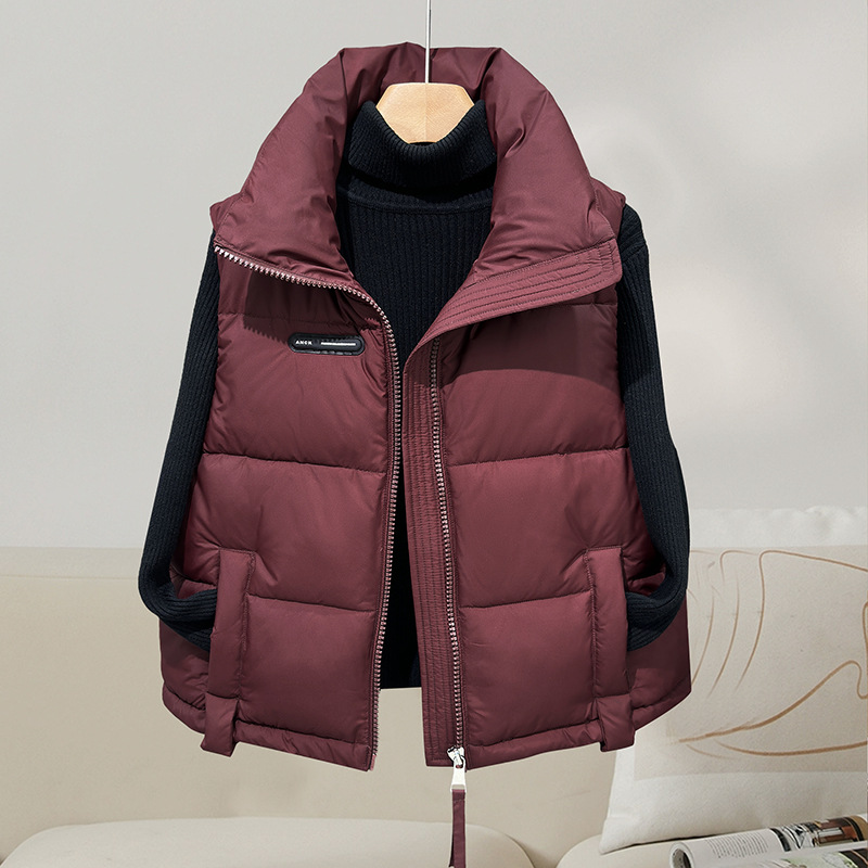 Cotton Vest Women's Cross-Border European and American 2025 Autumn and Winter New Short Korean Style Loose Sleeveless Vest Jacket