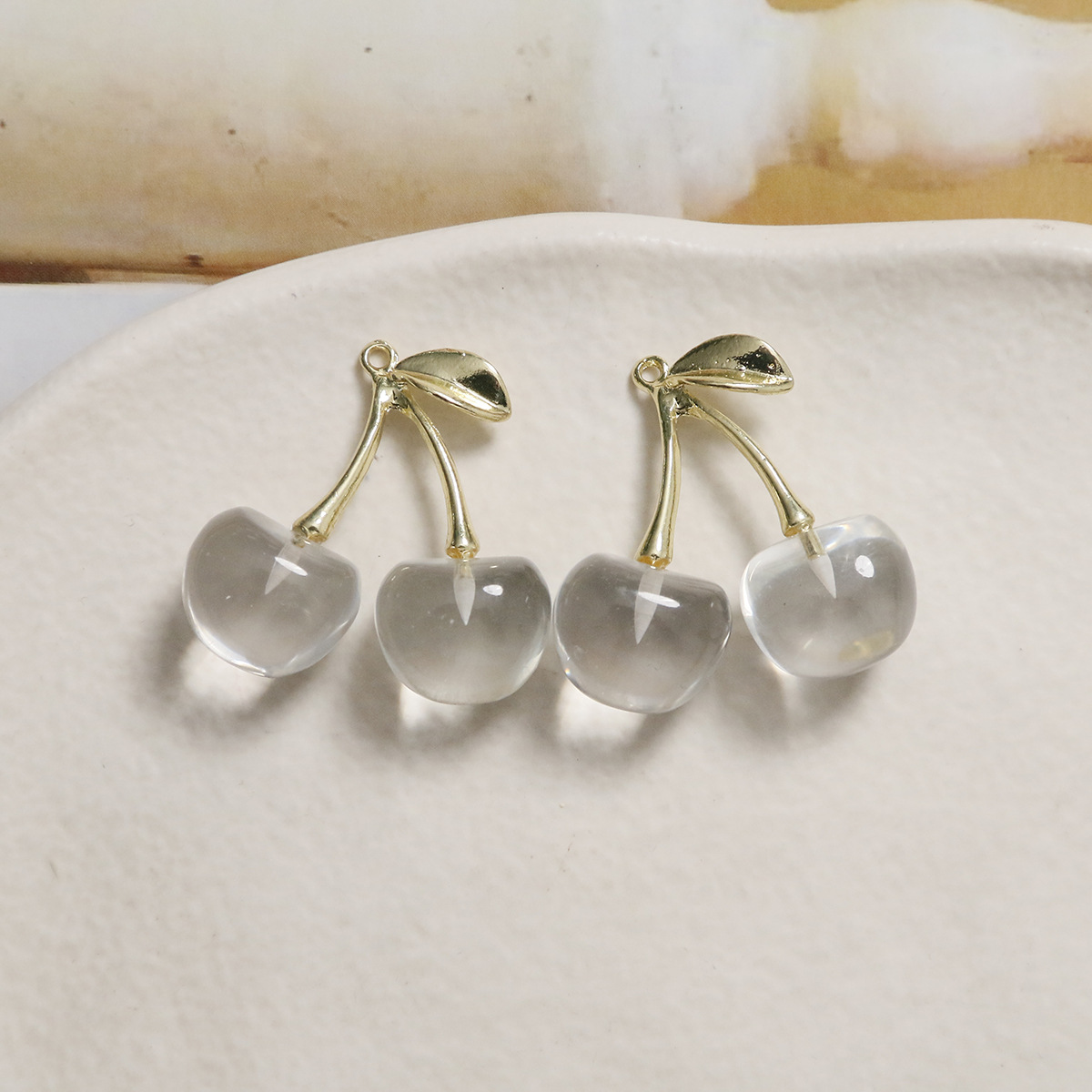 1 Piece Quantity 1 Piece Resin Cherry Pendant