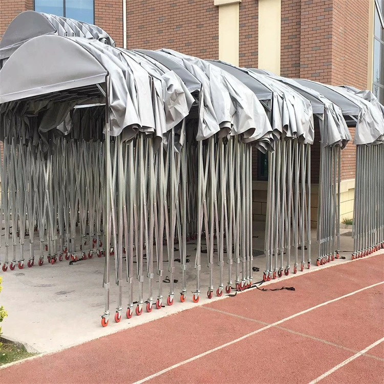 推拉棚大型手动伸缩雨棚 仓储物流遮阳雨棚 大排档户外专用伸缩篷
