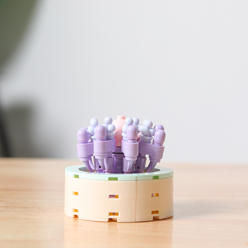 JAKI Jiaqi bloques de construcción suculenta olla montaje decoración interior simulación flor planta juguete lindo regalo la muchacha