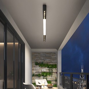 Minimalist Linear Ceiling Light for Living Room, Simple Modern Surface-Mounted Corridor Balcony Office Lighting Without Main Light