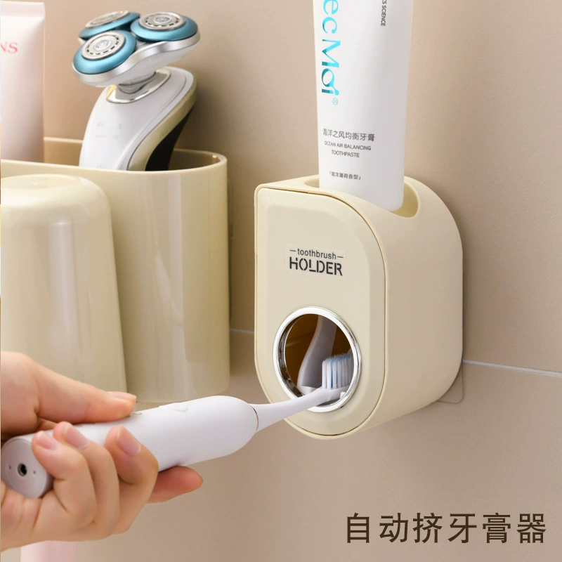 Wall -mounted toothbrush stand, toilet toothpaste toothpaste, mouthwash, rinse, cup, punch -free category label toothbrush rack