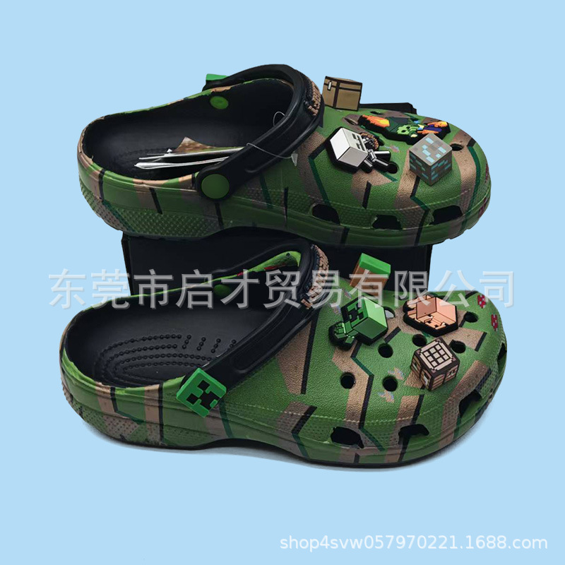 Cross nuevo cartón de dibujos animados monstruos eléctricos de ojos grandes zapatos antideslizantes para niños sandalias al por mayor