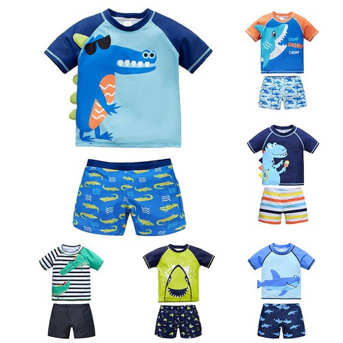 Children's one-piece swimsuit 2024 summer new shark large and medium children's hot spring swimming suit for boys and babies wholesale swimwear